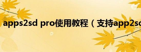 apps2sd pro使用教程（支持app2sd功能）