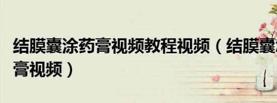 结膜囊涂药膏视频教程视频（结膜囊怎么涂药膏视频）
