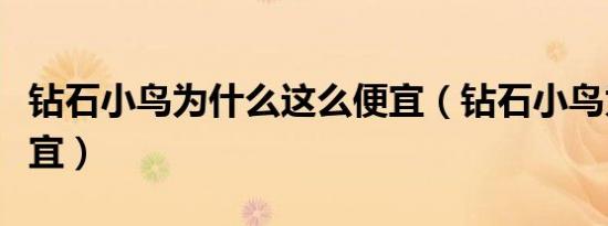 钻石小鸟为什么这么便宜（钻石小鸟为什么便宜）
