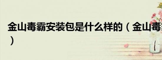 金山毒霸安装包是什么样的（金山毒霸升级包）