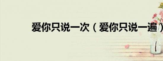 爱你只说一次（爱你只说一遍）