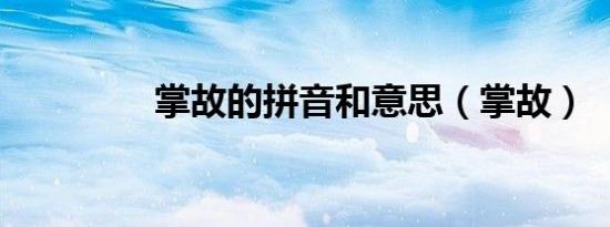 掌故的拼音和意思（掌故）