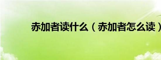 赤加者读什么（赤加者怎么读）