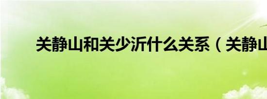 关静山和关少沂什么关系（关静山）