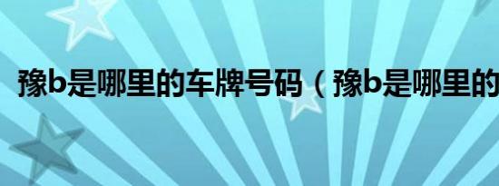 豫b是哪里的车牌号码（豫b是哪里的车牌）