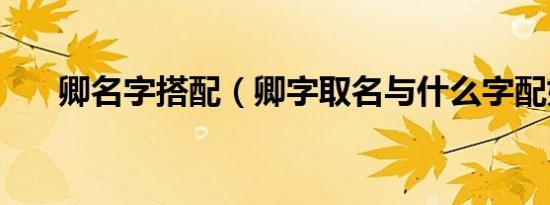 卿名字搭配（卿字取名与什么字配好）