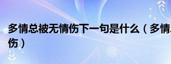 多情总被无情伤下一句是什么（多情总被无情伤）