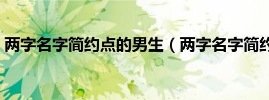 两字名字简约点的男生（两字名字简约点的）