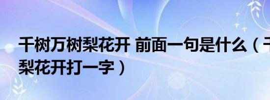 千树万树梨花开 前面一句是什么（千树万树梨花开打一字）