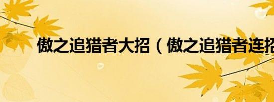 傲之追猎者大招（傲之追猎者连招）