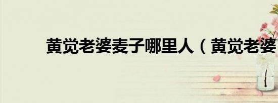黄觉老婆麦子哪里人（黄觉老婆）