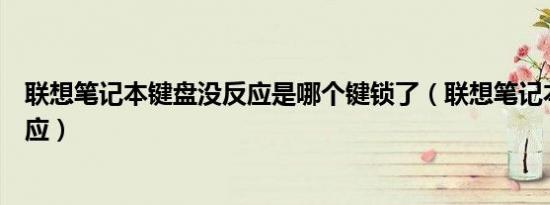 联想笔记本键盘没反应是哪个键锁了（联想笔记本键盘没反应）