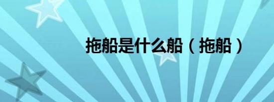 拖船是什么船（拖船）