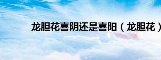 龙胆花喜阴还是喜阳（龙胆花）