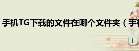 手机TG下载的文件在哪个文件夹（手机tgp）