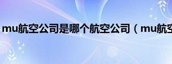mu航空公司是哪个航空公司（mu航空公司）
