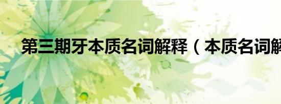 第三期牙本质名词解释（本质名词解释）