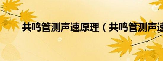 共鸣管测声速原理（共鸣管测声速）