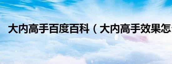 大内高手百度百科（大内高手效果怎么样）