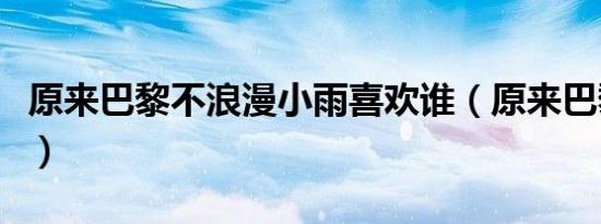 原来巴黎不浪漫小雨喜欢谁（原来巴黎不浪漫）