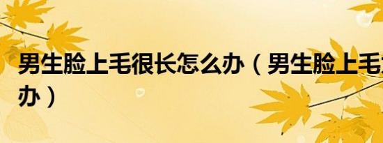 男生脸上毛很长怎么办（男生脸上毛太多怎么办）