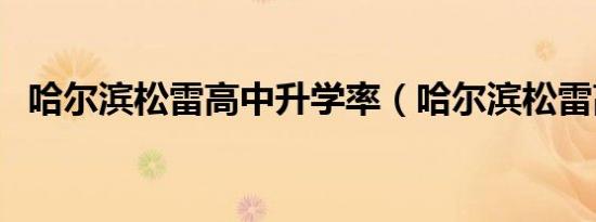 哈尔滨松雷高中升学率（哈尔滨松雷高中）