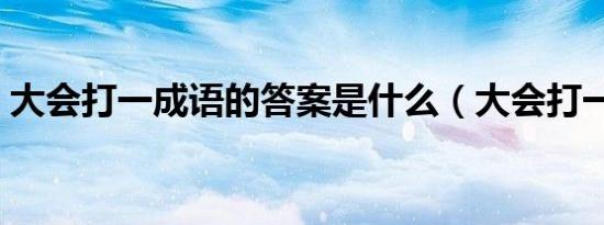 大会打一成语的答案是什么（大会打一成语）