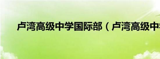 卢湾高级中学国际部（卢湾高级中学）
