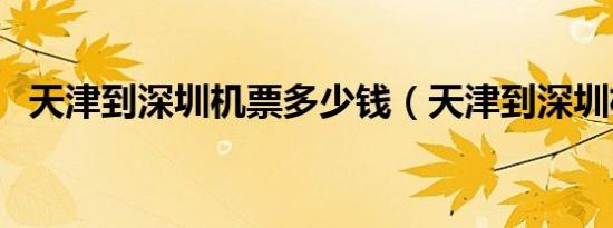 天津到深圳机票多少钱（天津到深圳机票）