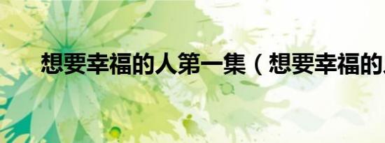 想要幸福的人第一集（想要幸福的人）