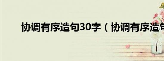 协调有序造句30字（协调有序造句）