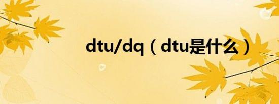 dtu/dq（dtu是什么）