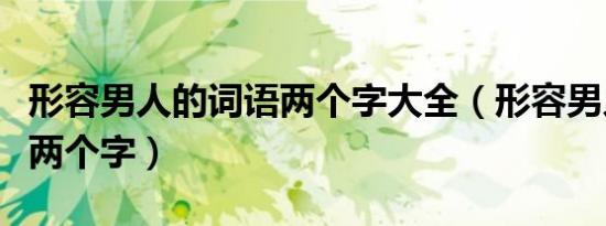 形容男人的词语两个字大全（形容男人的词语两个字）