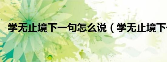 学无止境下一句怎么说（学无止境下一句）