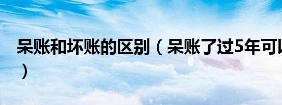 呆账和坏账的区别（呆账了过5年可以消除吗）