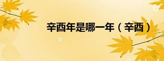 辛酉年是哪一年（辛酉）