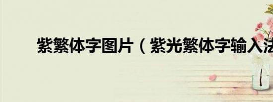 紫繁体字图片（紫光繁体字输入法）