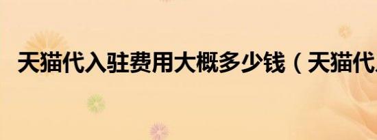 天猫代入驻费用大概多少钱（天猫代入驻）