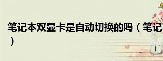 笔记本双显卡是自动切换的吗（笔记本双显卡）