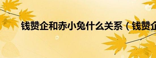 钱赞企和赤小兔什么关系（钱赞企）