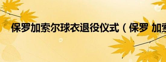 保罗加索尔球衣退役仪式（保罗 加索尔）