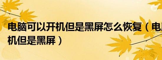 电脑可以开机但是黑屏怎么恢复（电脑可以开机但是黑屏）
