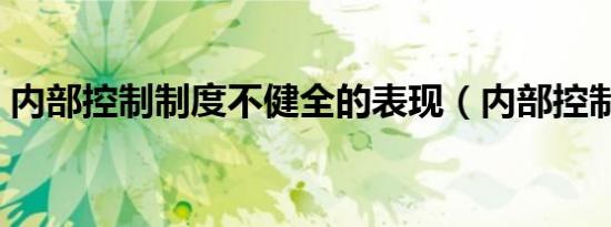 内部控制制度不健全的表现（内部控制制度）
