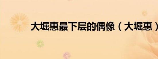 大堀惠最下层的偶像（大堀惠）