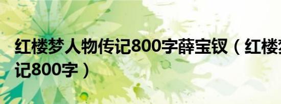 红楼梦人物传记800字薛宝钗（红楼梦人物传记800字）