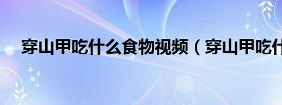 穿山甲吃什么食物视频（穿山甲吃什么）