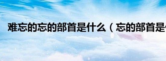 难忘的忘的部首是什么（忘的部首是什么）