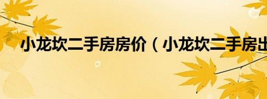 小龙坎二手房房价（小龙坎二手房出售）