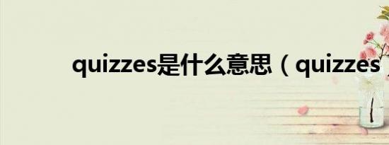 quizzes是什么意思（quizzes）