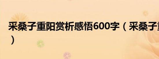 采桑子重阳赏析感悟600字（采桑子重阳赏析）